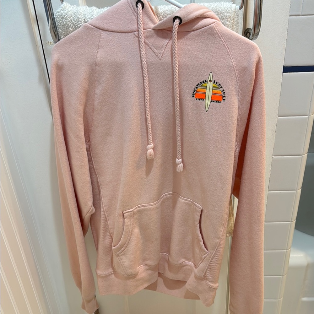 Pink Hoodie with Surfboard Logo